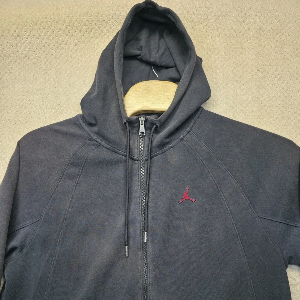 Jordan Dri-FIT Sport Crossover Hoodie Mens Large Full Zip Faded Black Sweatshirt